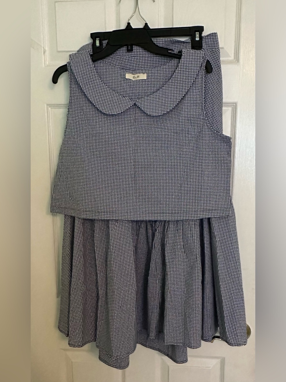 NWOT JADE BY JANE GINGHAM PRINT SKIRT SET